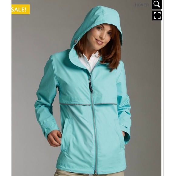 Charles River Jackets & Blazers - Charles River Apparel Women's Rain Jacket New Englander Aqua Blue Medium